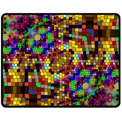 Color Mosaic Background Wall Fleece Blanket (medium)  by Pakrebo