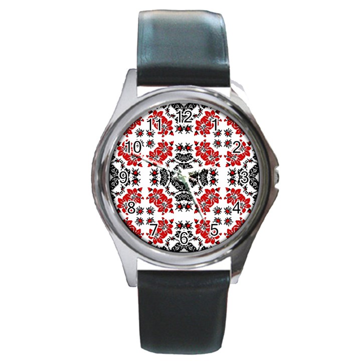 Ornament Seamless Pattern Element Round Metal Watch