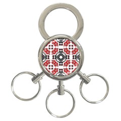 Ornament Seamless Pattern Element 3-Ring Key Chains