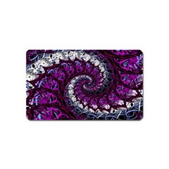 Fractal Background Swirl Art Skull Magnet (name Card) by Pakrebo