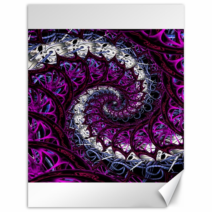 Fractal Background Swirl Art Skull Canvas 12  x 16 