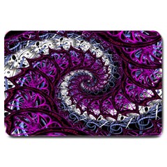 Fractal Background Swirl Art Skull Large Doormat  by Pakrebo