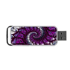 Fractal Background Swirl Art Skull Portable Usb Flash (one Side) by Pakrebo