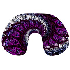 Fractal Background Swirl Art Skull Travel Neck Pillows by Pakrebo