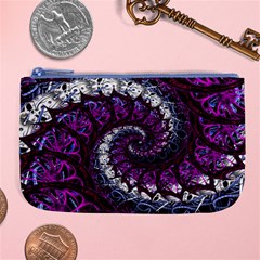 Fractal Background Swirl Art Skull Large Coin Purse by Pakrebo