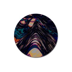 Pattern Texture Fractal Colorful Magnet 3  (round) by Pakrebo