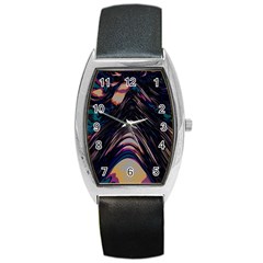 Pattern Texture Fractal Colorful Barrel Style Metal Watch by Pakrebo