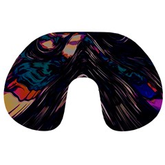 Pattern Texture Fractal Colorful Travel Neck Pillows by Pakrebo