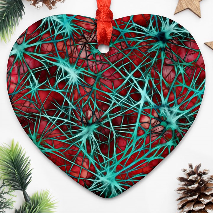 Nerves Cells Star Dendrites Sepia Ornament (Heart)