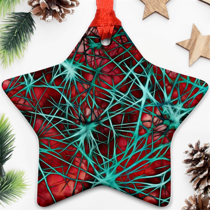 Nerves Cells Star Dendrites Sepia Ornament (Star)