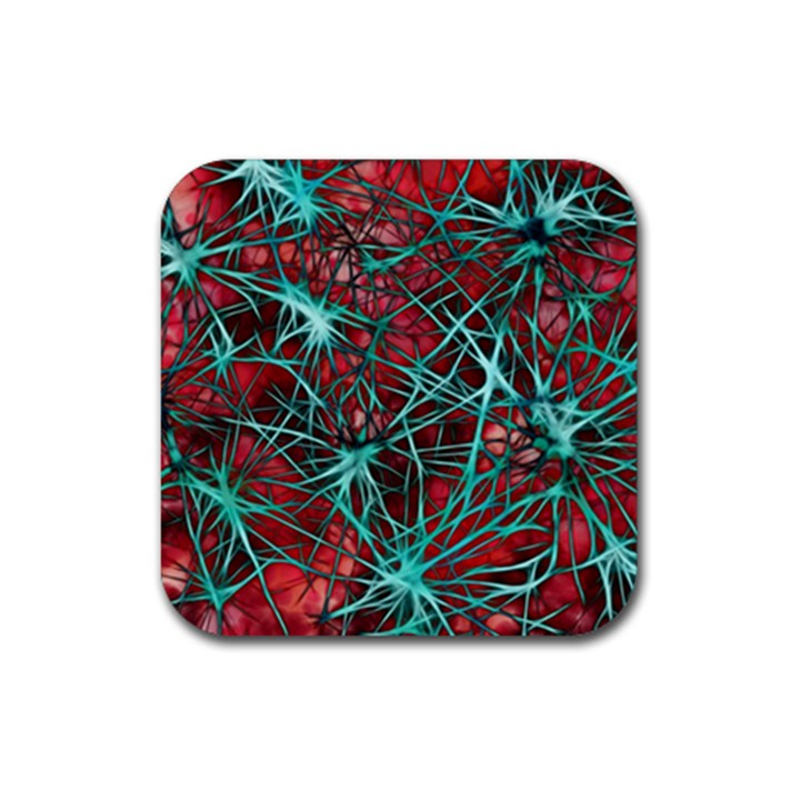 Nerves Cells Star Dendrites Sepia Rubber Coaster (Square) 