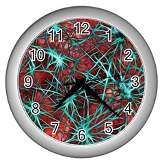 Nerves Cells Star Dendrites Sepia Wall Clock (silver) by Pakrebo