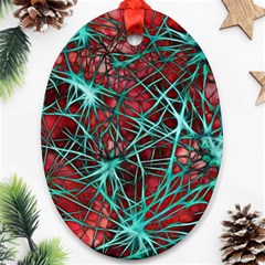 Nerves Cells Star Dendrites Sepia Oval Ornament (two Sides) by Pakrebo