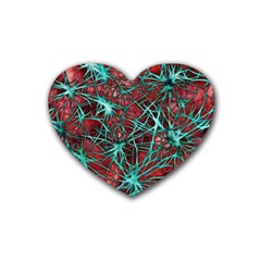 Nerves Cells Star Dendrites Sepia Heart Coaster (4 Pack)  by Pakrebo