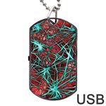 Nerves Cells Star Dendrites Sepia Dog Tag USB Flash (One Side) Front