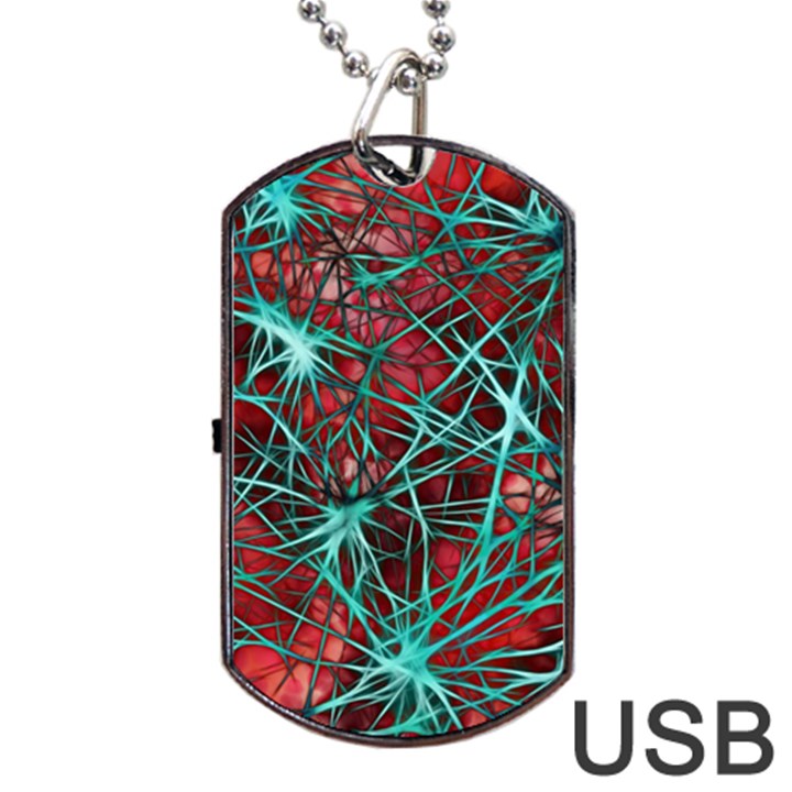 Nerves Cells Star Dendrites Sepia Dog Tag USB Flash (One Side)