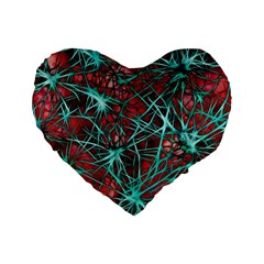 Nerves Cells Star Dendrites Sepia Standard 16  Premium Heart Shape Cushions by Pakrebo