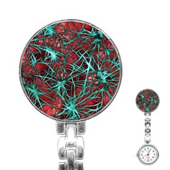 Nerves Cells Star Dendrites Sepia Stainless Steel Nurses Watch by Pakrebo