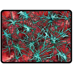 Nerves Cells Star Dendrites Sepia Double Sided Fleece Blanket (large)  by Pakrebo