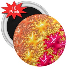 Fractal Math Mathematics Science 3  Magnets (10 Pack)  by Pakrebo