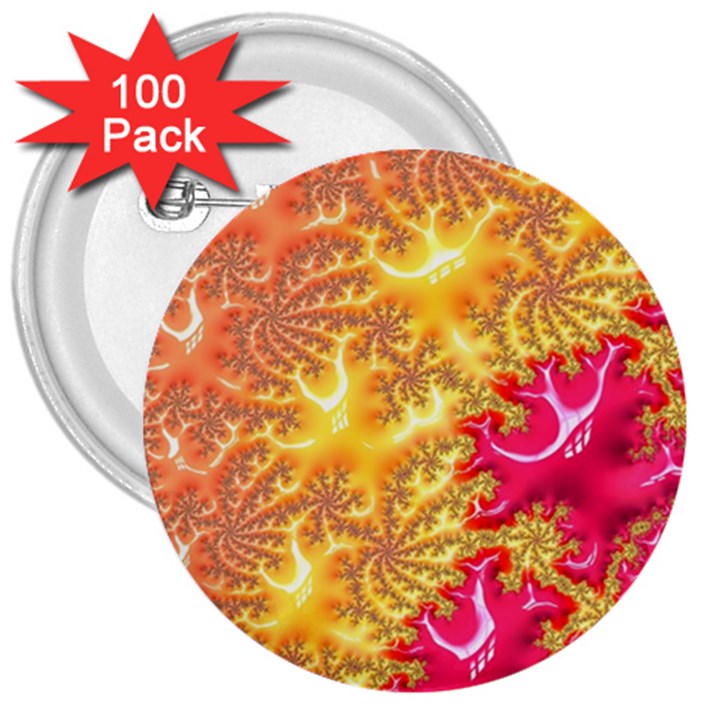 Fractal Math Mathematics Science 3  Buttons (100 pack) 