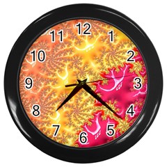 Fractal Math Mathematics Science Wall Clock (black) by Pakrebo