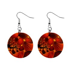 Leaf Autumn Nature Background Mini Button Earrings