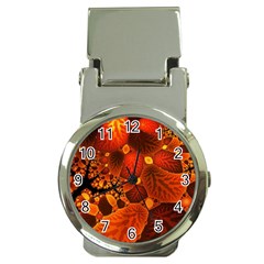 Leaf Autumn Nature Background Money Clip Watches