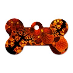 Leaf Autumn Nature Background Dog Tag Bone (Two Sides)