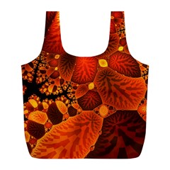 Leaf Autumn Nature Background Full Print Recycle Bag (l) by Pakrebo