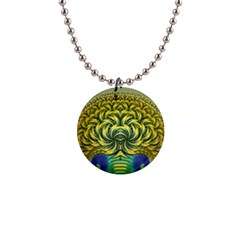 Fractal Tree Abstract Fractal Art 1  Button Necklace by Pakrebo