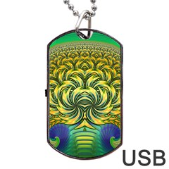 Fractal Tree Abstract Fractal Art Dog Tag Usb Flash (one Side) by Pakrebo