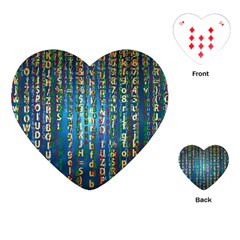 Binary Null One Digital Blue Playing Cards (heart) by Pakrebo