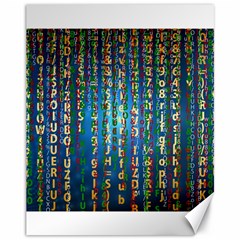 Binary Null One Digital Blue Canvas 11  X 14  by Pakrebo