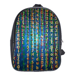 Binary Null One Digital Blue School Bag (large) by Pakrebo