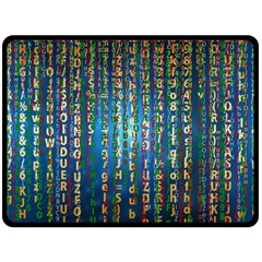 Binary Null One Digital Blue Fleece Blanket (large)  by Pakrebo