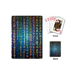 Binary Null One Digital Blue Playing Cards (mini) by Pakrebo