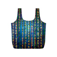 Binary Null One Digital Blue Full Print Recycle Bag (s) by Pakrebo