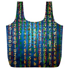 Binary Null One Digital Blue Full Print Recycle Bag (xl) by Pakrebo