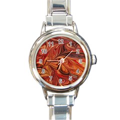 Marbled Paper Mottle Color Movement Round Italian Charm Watch by Pakrebo