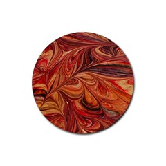 Marbled Paper Mottle Color Movement Rubber Round Coaster (4 Pack)  by Pakrebo