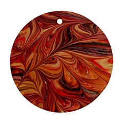 Marbled Paper Mottle Color Movement Round Ornament (two Sides) by Pakrebo