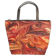 Marbled Paper Mottle Color Movement Bucket Bag by Pakrebo