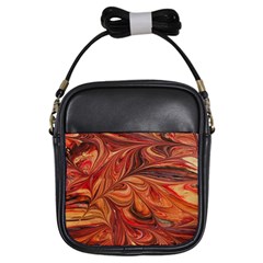 Marbled Paper Mottle Color Movement Girls Sling Bag by Pakrebo