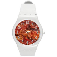 Marbled Paper Mottle Color Movement Round Plastic Sport Watch (m) by Pakrebo