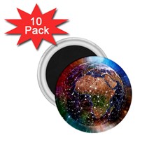 Network Earth Block Chain Globe 1 75  Magnets (10 Pack)  by Pakrebo