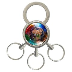 Network Earth Block Chain Globe 3-ring Key Chains by Pakrebo