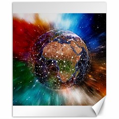 Network Earth Block Chain Globe Canvas 16  X 20  by Pakrebo