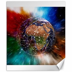 Network Earth Block Chain Globe Canvas 20  X 24  by Pakrebo