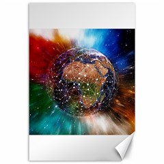 Network Earth Block Chain Globe Canvas 24  X 36  by Pakrebo